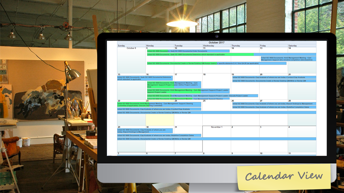FastTrack Calenda View Sample
