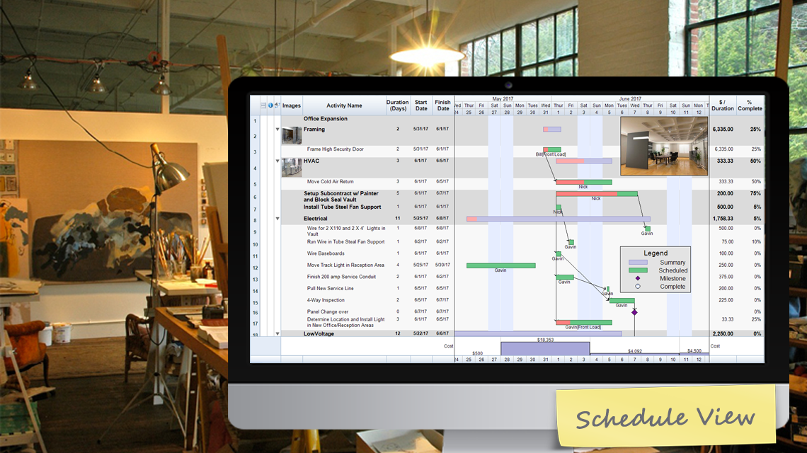 FastTrack Schedule View Sample
